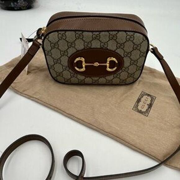 Women's Gucci Horsebit 1955 small shoulder bag GG Supreme made in Italy - Picture 16 of 16